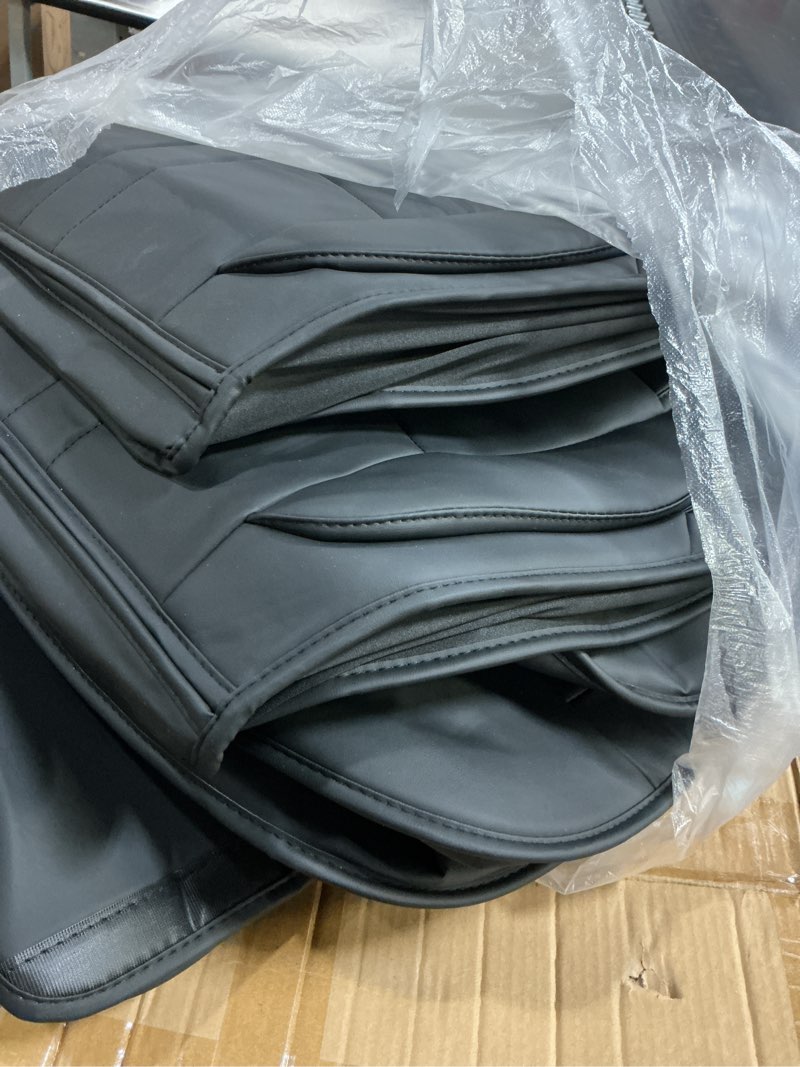 Condition photo showing Good Condition for foneso universal car seat covers 5 seats, nappa leather automotive seat covers non-slip vehicle accessories, waterproof seat protector fit for sedan, airbag compatible,back support (black, full set)