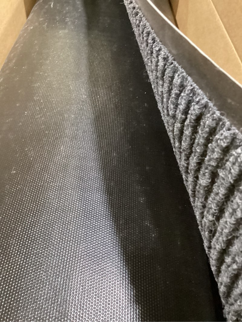 Condition photo showing As Is for Front Door Mat, 10' x 36" Heavy Duty Indoor Outdoor Doormat, Non-Slip Welcome Mats for Entryway, Rubber Backing Low Profile Commercial Door Mats 3' x 10' (Rectangular) Gray Stripe