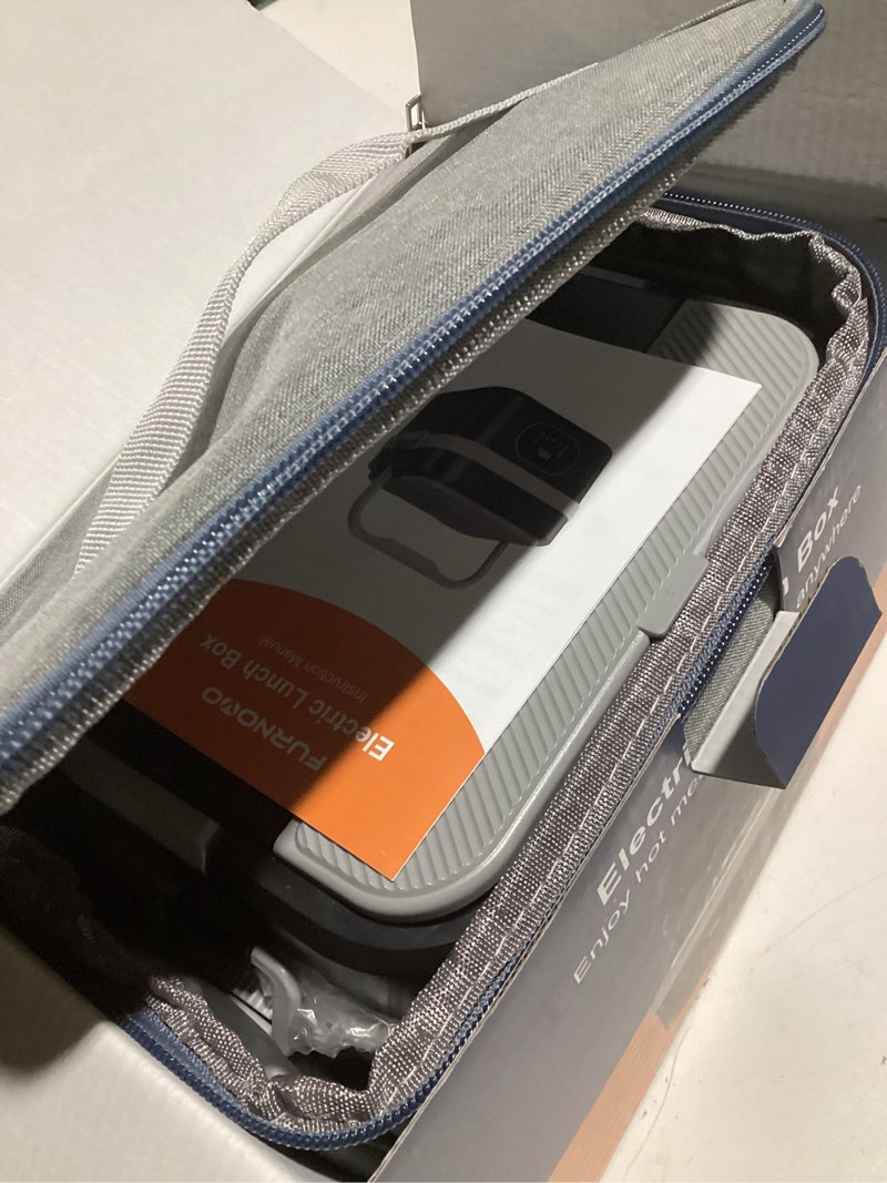 Condition photo showing Good Condition for Cordless Electric Lunch Box for Adults: 1.5L Heated Lunch Box for Men Women with Automatic Heating 18000mAh Rechargeable Portable Food Warmer with Bag and Tray Divider for Office Truck Outdoor Gray