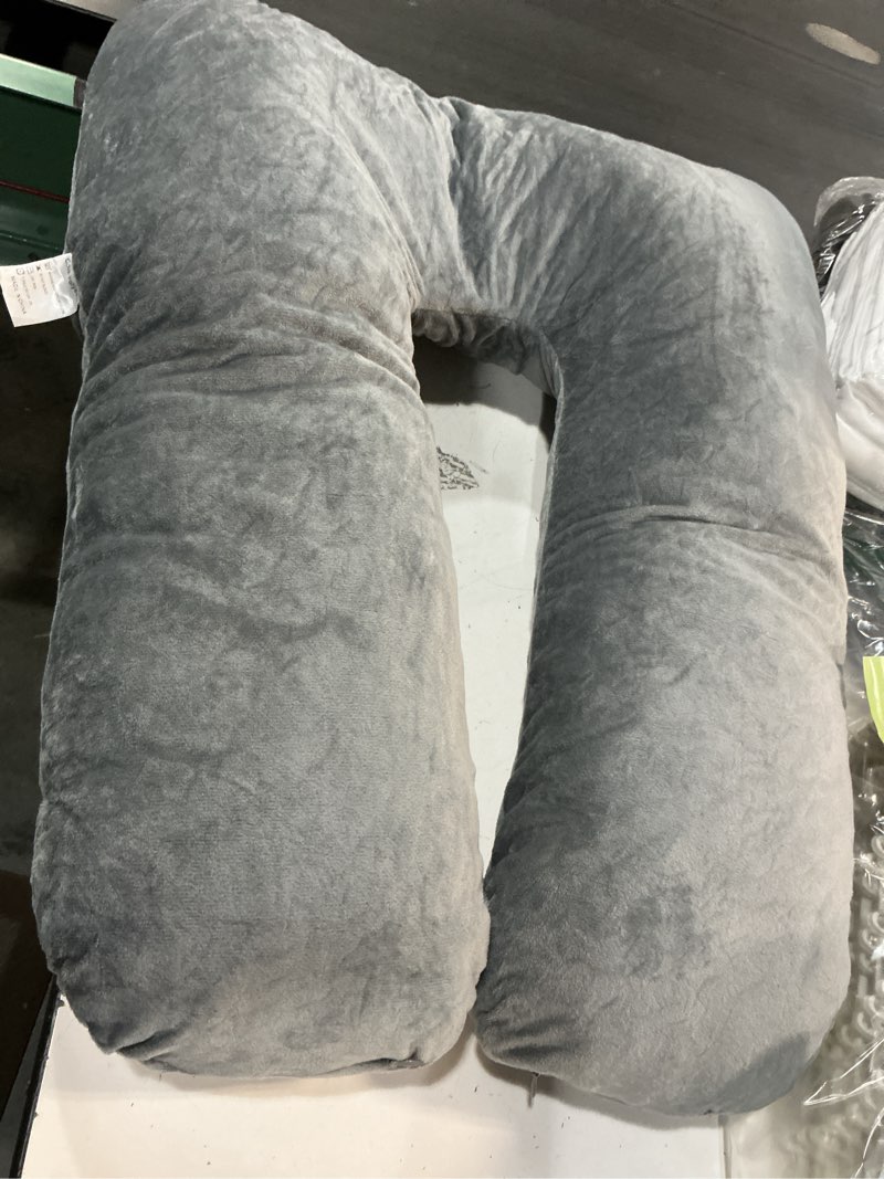 Condition photo showing New/Like New for car pillow for kids, memory foam travel pillow for car and adults, kid travel pillow for sleeping on road trip, small body pillow for kids (grey)
