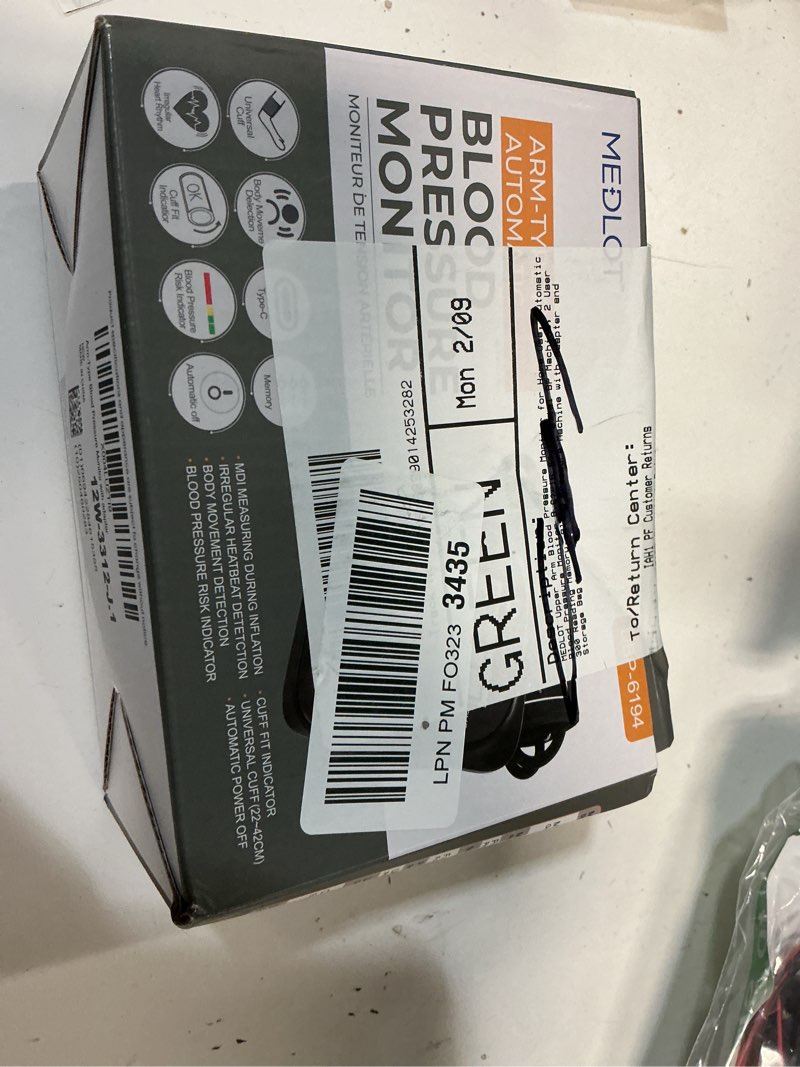 Condition photo showing New/Like New for MEDLOT Upper Arm Blood Pressure Monitor for Home Use, Automatic Blood Pressure Monitor 8.6”-16.5”, Digital BP Machine, 2 User 300 Reading Memory, Blood Pressure Machine with Adapter and Storage Bag