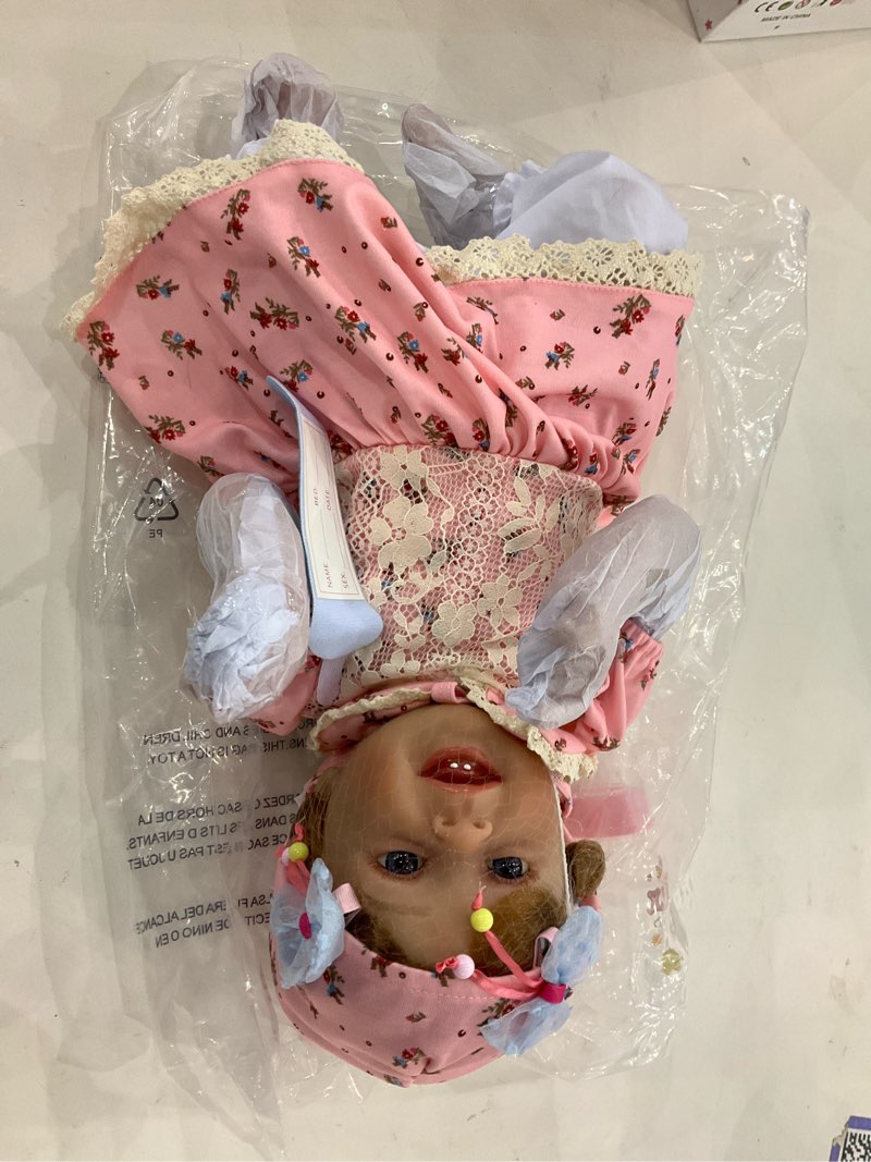 Condition photo showing New/Like New for CHAREX Lifelike Reborn Baby Doll Girl – 20 Inch Realistic Handmade Toddler Doll with Blond Hair, Soft Weighted Real Life Body, Real Baby Accessories with Gift Box, Gift for Kids Age 3+ Violet