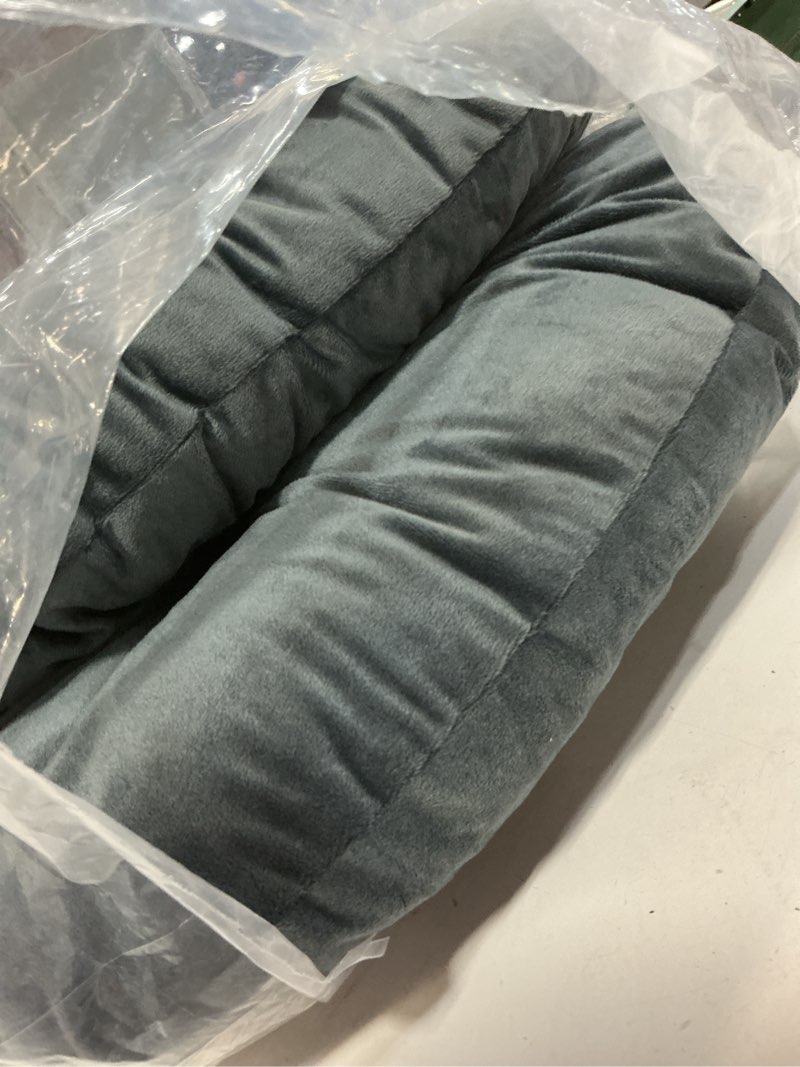 Condition photo showing As Is for high back rocking chair cushion with back support - plush office seat cushion for relax and lazy buttocks light gray
