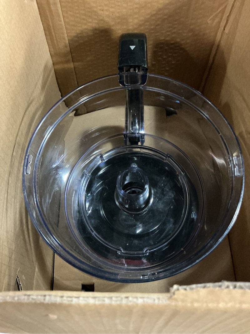 Condition photo showing As Is for BLACK+DECKER Food Processor and Vegetable Chopper, Stainless Steel Blade, 8-Cup Capacity, 450W Power with Attachments to Grate, Shred, Slice, Mince, Grind, and Puree FOOD_GRATER