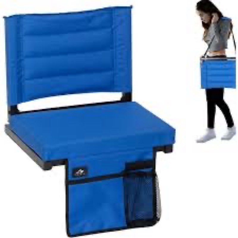 SPORT BEATS Stadium Seats with Back Support Bleacher Chairs with Back and Cushion Thick Padded Bleacher Seats Includes Shoulder Strap