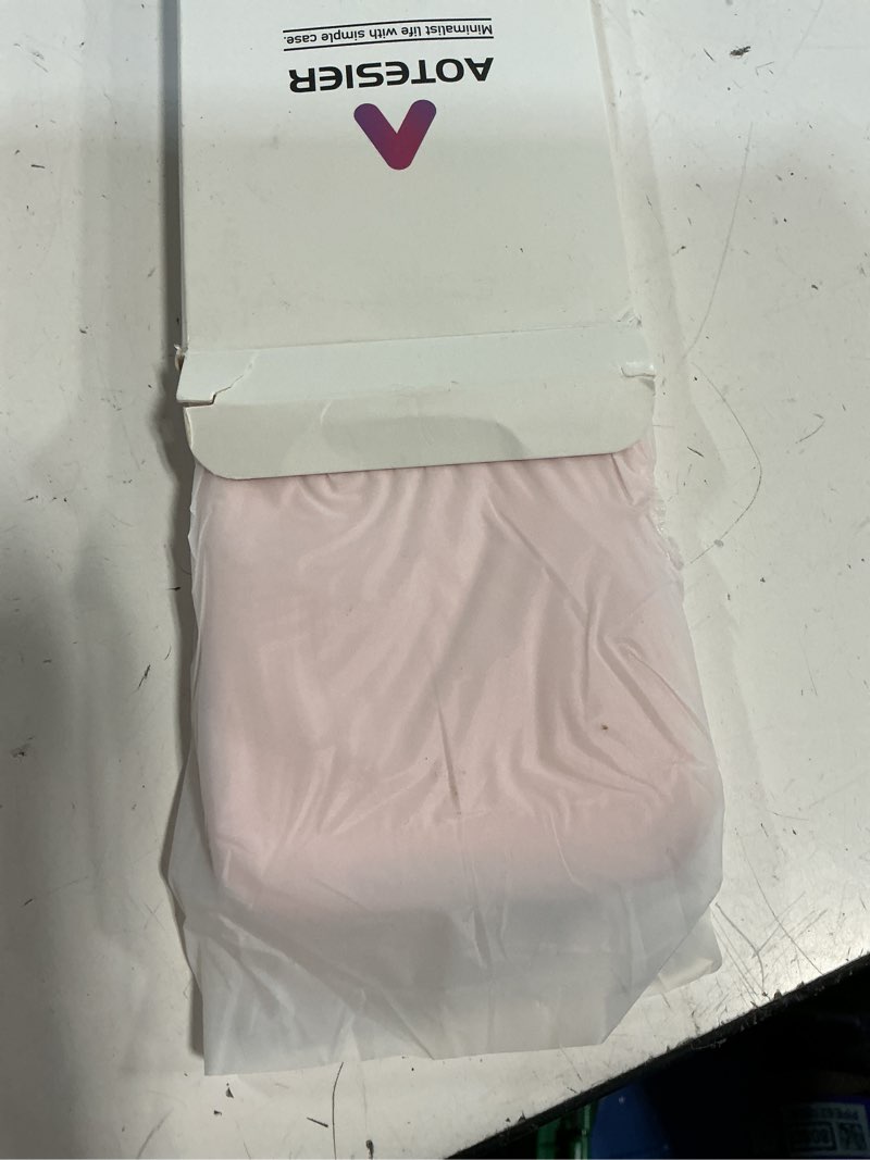 Condition photo showing New/Like New for aotesier compatible with iphone 17 pro max case, silicone | flat back camera protection | integrated camera control button | wear-resistant | anti-scratch microfiber lining phone case, chalk pink chalk pink iphone 17 pro max