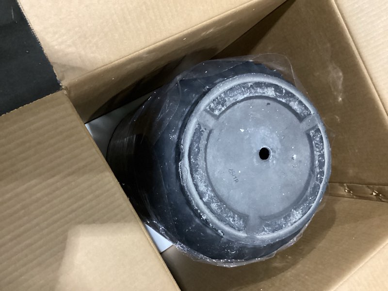 Kante Tall Fulted Concrete Planter, 21.7 Inch Height Large Plant Pot with Drainage Hole for Indoor O