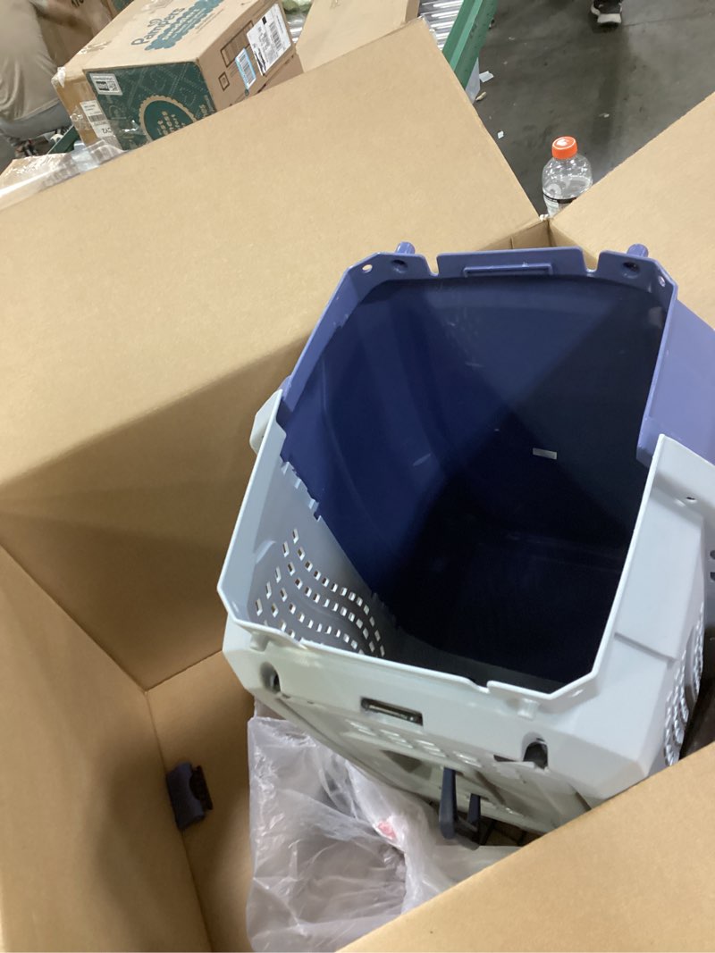 Condition photo showing New/Like New for Amazon Basics 2-Door Top-Load Hard-Sided Dogs, Cats Pet Travel Carrier, Gray & Blue, 22.8"L x 15.0"W x 13.0"H Gray & Blue 22.8"L x 15.0"W x 13.0"H