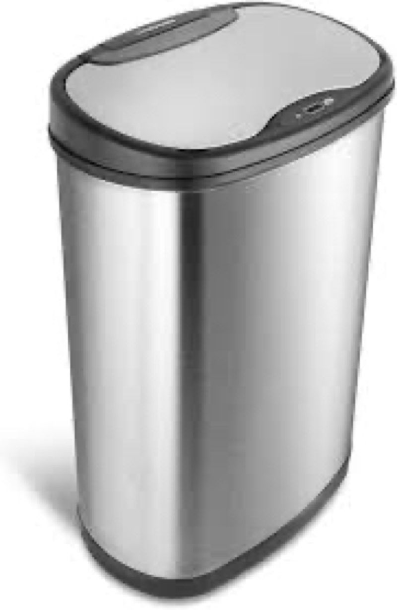 ninestars dzt-50-25 motion sensor trash can, large, silver