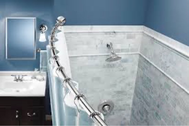 Moen Curved Adjustable Spring Tension No Drill Shower Curtain Rod for Bathroom, Chrome Finish, CSR2172CH Chrome Curtain Rod