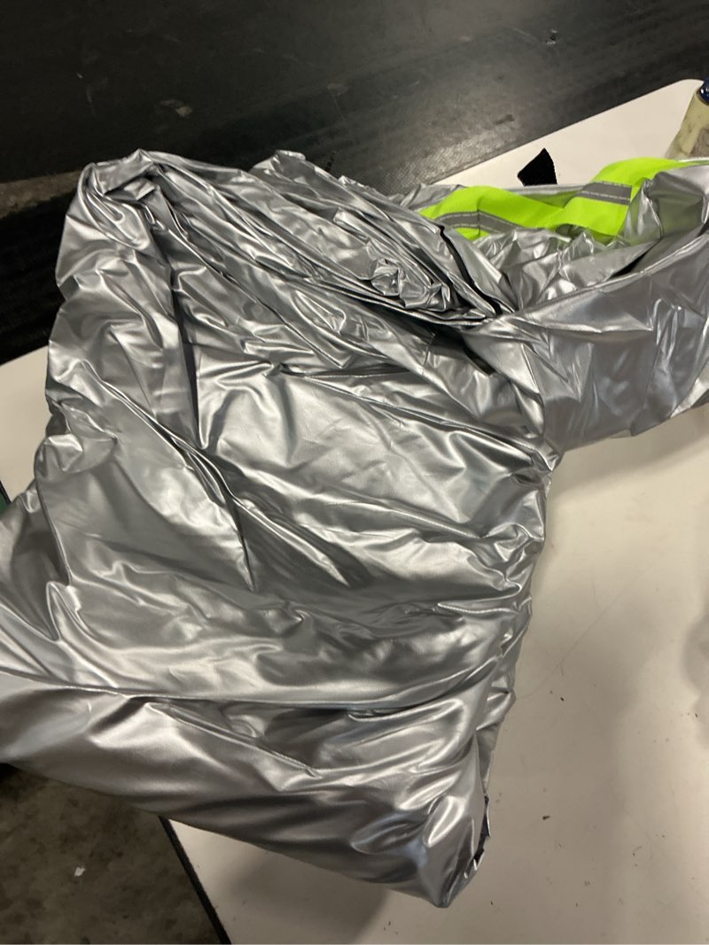 Condition photo showing Good Condition for unique bargains front half car cover waterproof 220x160cm outdoor half cover 210d silver tone