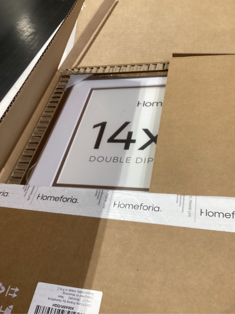 Condition photo showing Good Condition for similar to homeforia 14x20 double diploma frame wood, high end natural oak 14 x 20 wooden certificate frame with dual mat for 8.5 by 11 diplomas, 20x14 award graduation frames, tempered glass, wall kit, set of 1