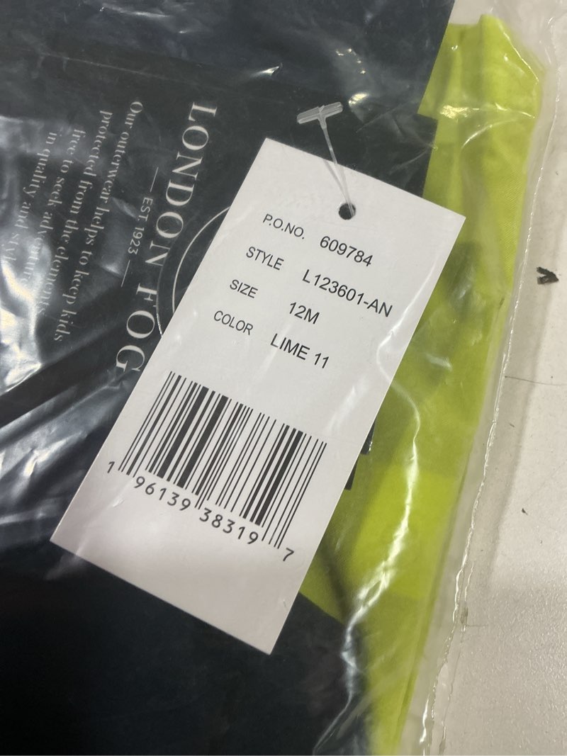 Condition photo showing New/Like New for LONDON FOG baby-boys Lightweight Waterproof JacketCoat 12 Months Lime