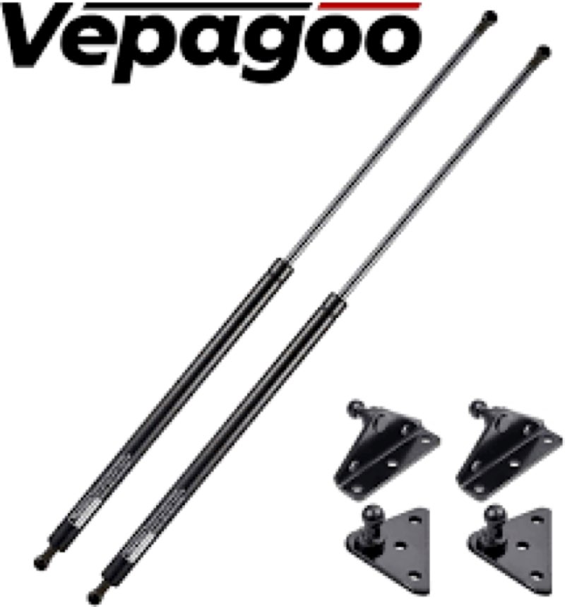 vepagoo 40 inch 200lb/890n gas struts shock spring for rv bed, lift support with l-type mounts for rv door storage bar boat hatch window basement floor tv cabinet trap, 2pcs (1 pair)