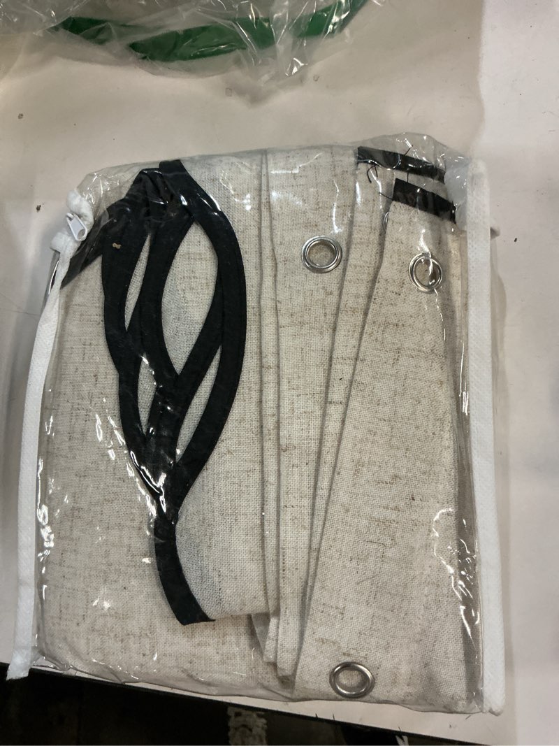 Condition photo showing Good Condition for Linen Shower Curtain Beige Cute Black Scalloped Boho Modern Shower Curtains for Bathroom Set, 60" W x 72" L Beige 60" W x 72" L