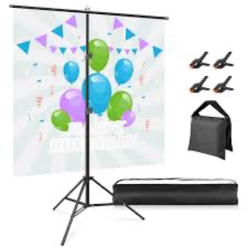 T Shaped Backdrop Stand 6.5x8.5ft, Huzofexo Portable Background Holder with Clips, Adjustable Photo 
