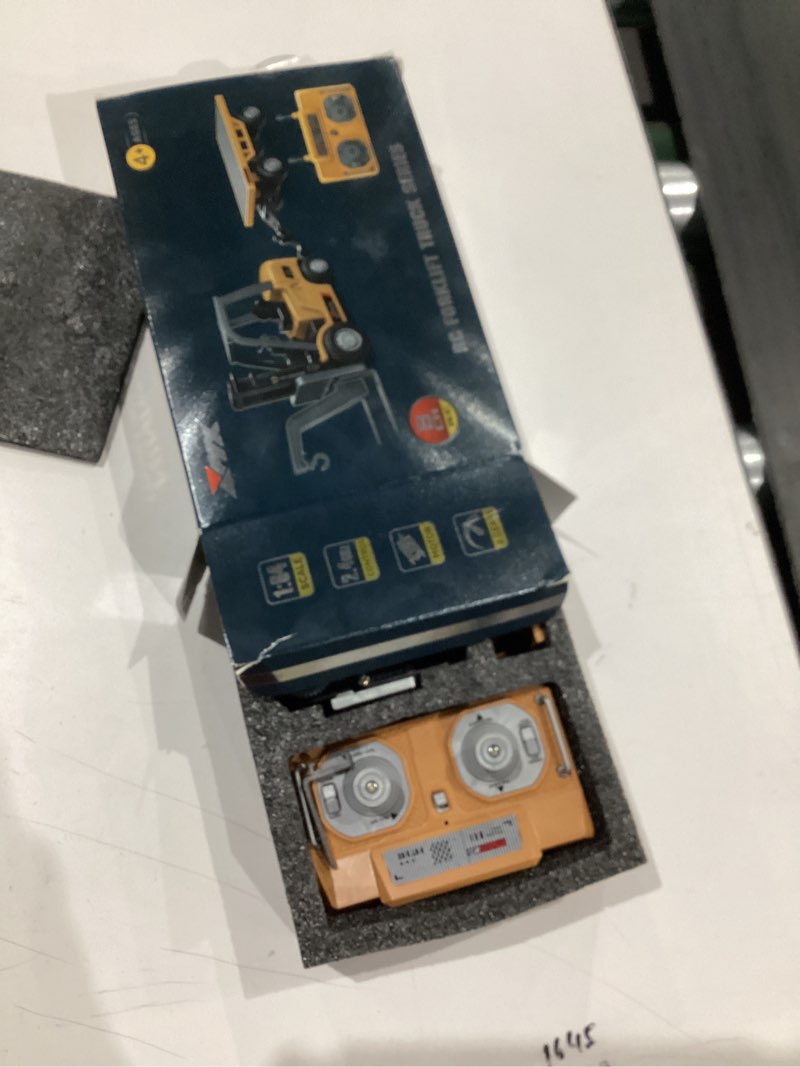 Condition photo showing Good Condition for brrrrt 1/64 rc forklift toy 7 channel 2 mode mini remote control forklift truck with rechargeable battery, 2 in 1 transformable lift fork & hook with lights & sounds for adults kids boys and girls
