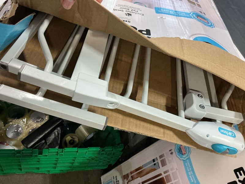 Condition photo showing Good Condition for carlson pet products metal dog gate with walk-through and additional small door, 31" tall, white
