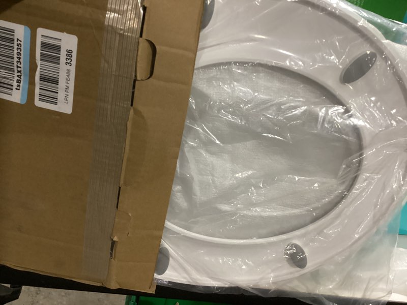 Condition photo showing As Is for 1M Family Toilet Seat, Patented Slow Close & Quick Releasing Technology, Anti-Wiggling, Easy to Install and Clean, Standard Round with Toddler Seat Built In (1 Piece) 1 Round with Toddler Seat Built In