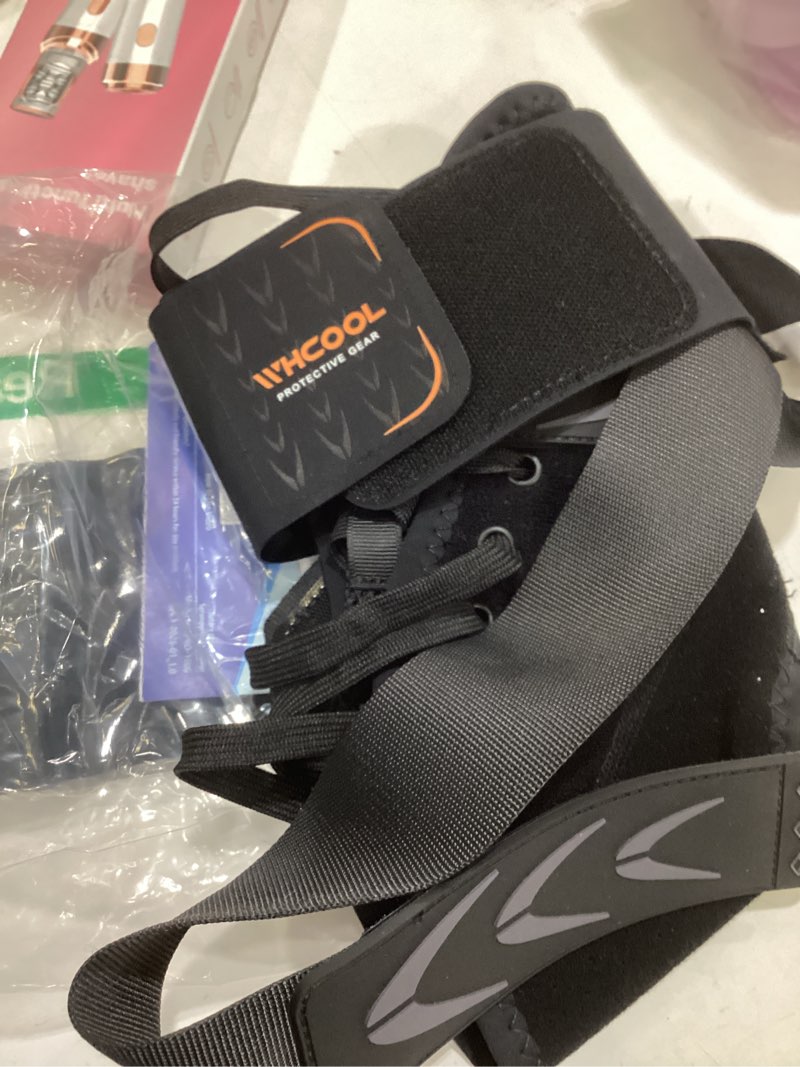 Condition photo showing Good Condition for slim-fit ankle brace for sprained ankle, quick lace up ankle support for women men with 2 auto-shaped pads, air fabric cool ankle stabilizer for injury recover, running,sports,s(10”-11.6”) black small(ankle:10.4in-12in)