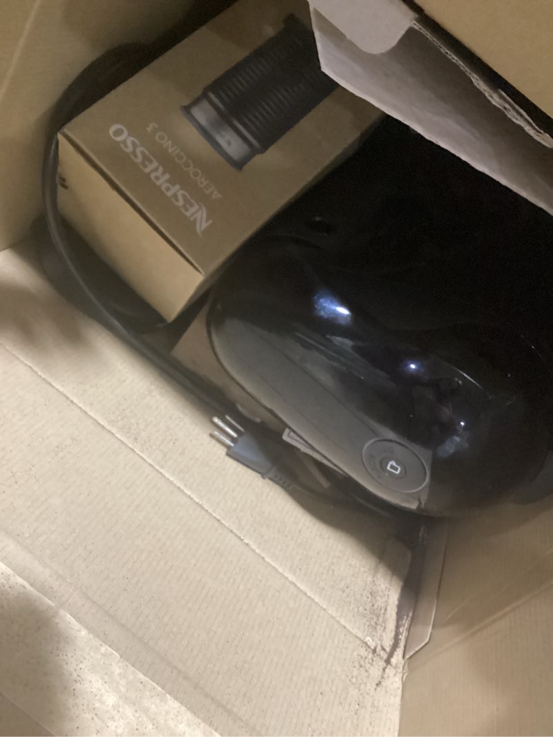 Condition photo showing As Is for Nespresso Vertuo Plus Coffee and Espresso Maker by Breville, Ink Black with Aeroccino Milk Frother Machine + Milk Frother Ink Black