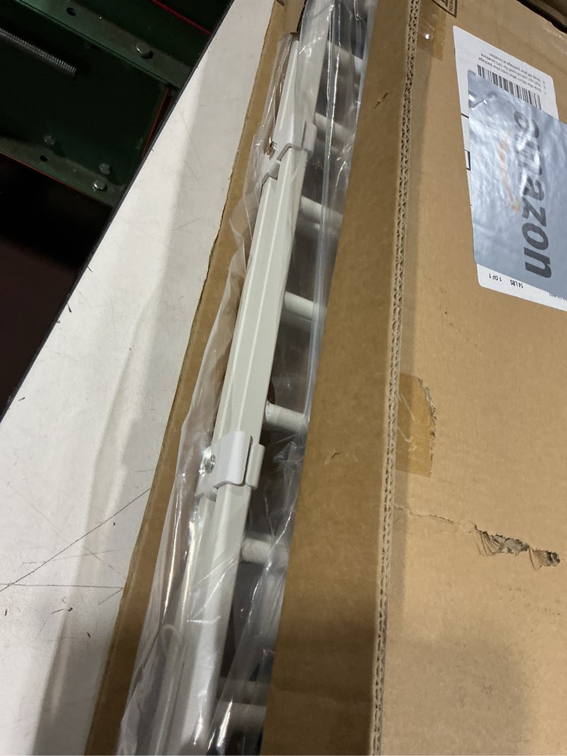 Condition photo showing As Is for babelio baby gate for stairs, kitchen & doorways, no bottom bar| easy installation| one-handed operation| auto-close| hardware mount (drill needed) safety dog gate (white - b17, 34" h, 29-49" w-wide) *white 34" h, 29-49" w-wide