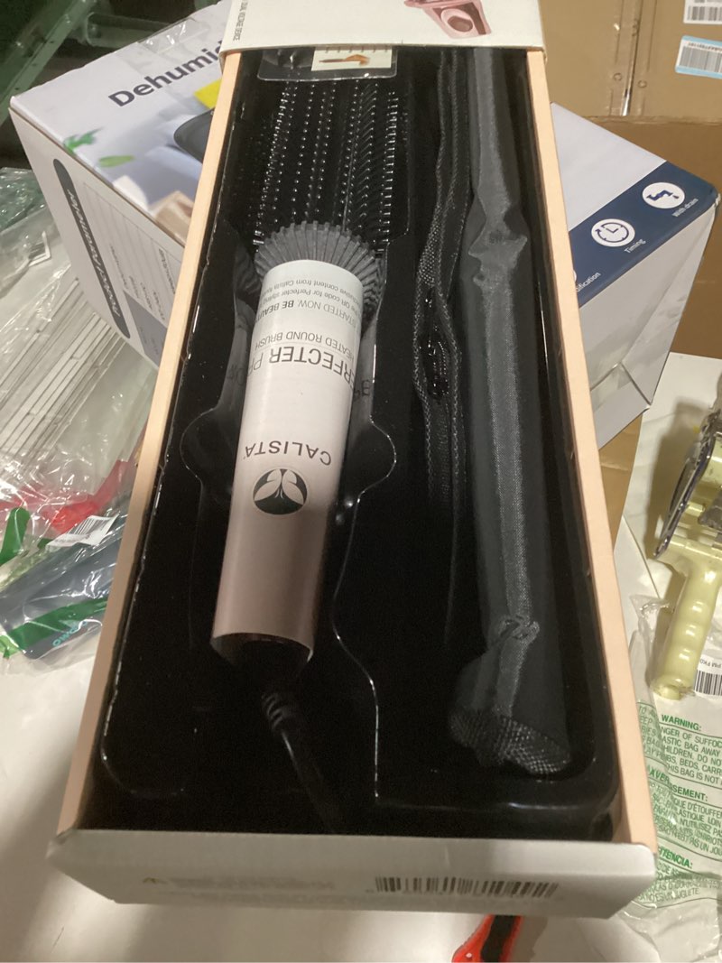 Condition photo showing Good Condition for CALISTA Perfecter Pro Heated Round Brush | Lift, Volumize, and Style with No Heat Damage for Healthier-Looking Hair | 1.5" for Long Hair Styles | Dual Voltage & Adjustable Temp (1.5, Rose Gold) 1.5 Rose Gold
