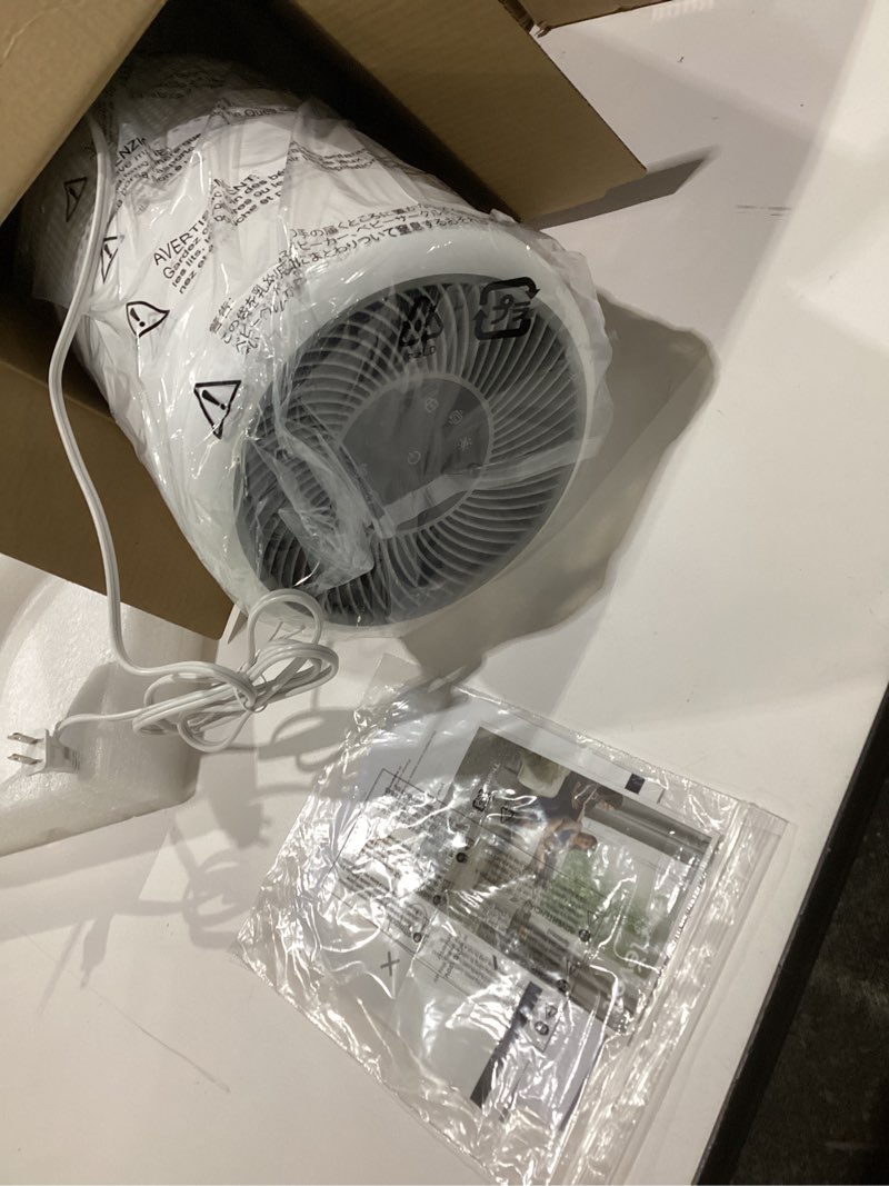 Condition photo showing Good Condition for levoit air purifier for home allergies pet hair in bedroom, covers up to 1073 ft² by 56w high torque motor, aham verifide, 3-in-1 filter with hepa sleep mode, remove dust smoke odor, core300-p, white, not tested