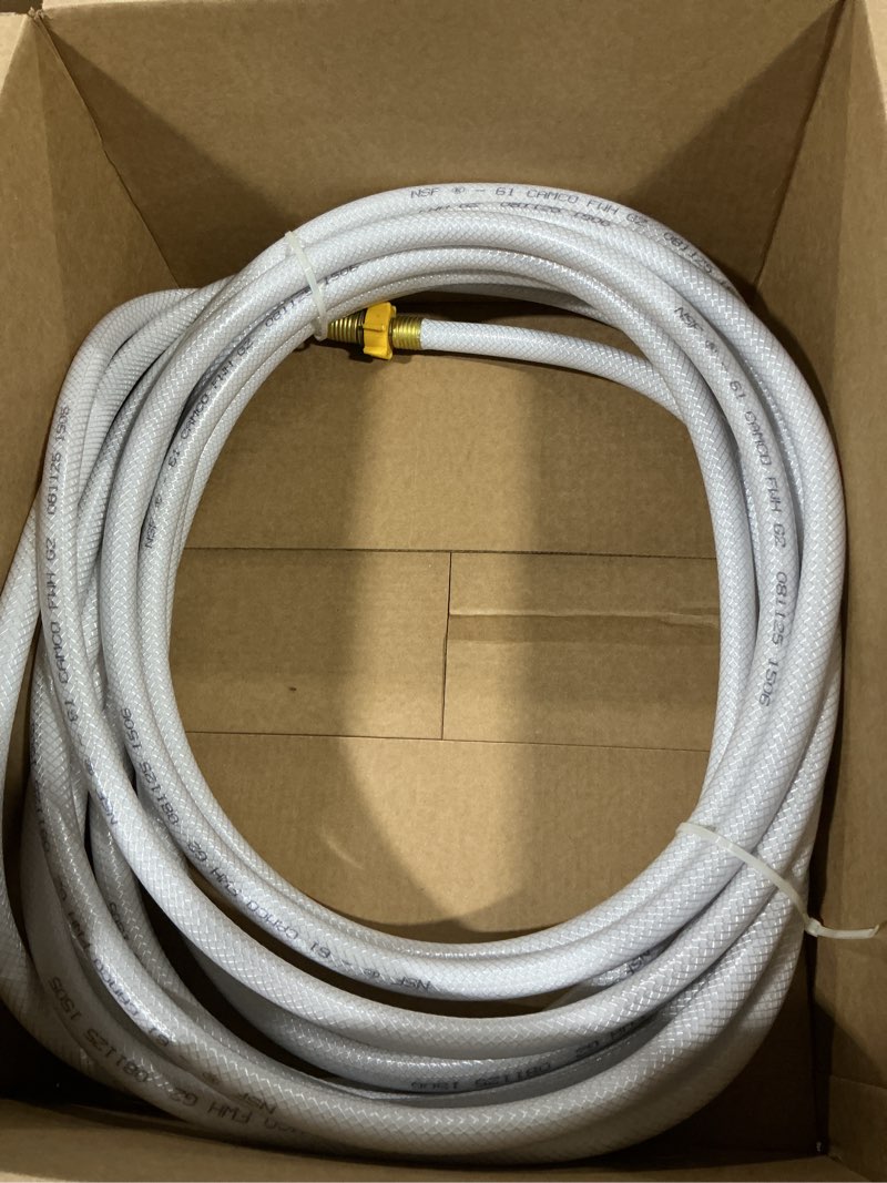 Condition photo showing As Is for Camco TastePURE 75-Ft Water Hose - RV Drinking Water Hose Contains No Lead, No BPA & No Phthalate - Features Reinforced Design & Crafted of PVC - 5/8” Inside Diameter, Made in the USA (21008)