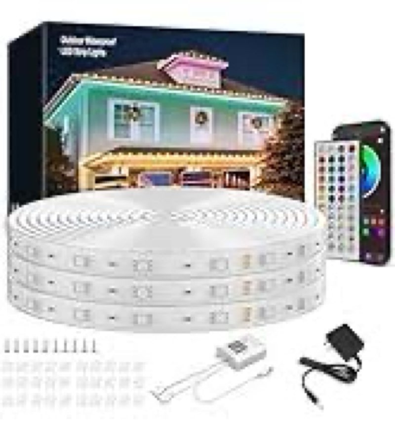 200ft Outdoor Led Strip Lights Waterproof, Trimmable Led Strip Lights Music Sync, RGB IP65 Waterproo