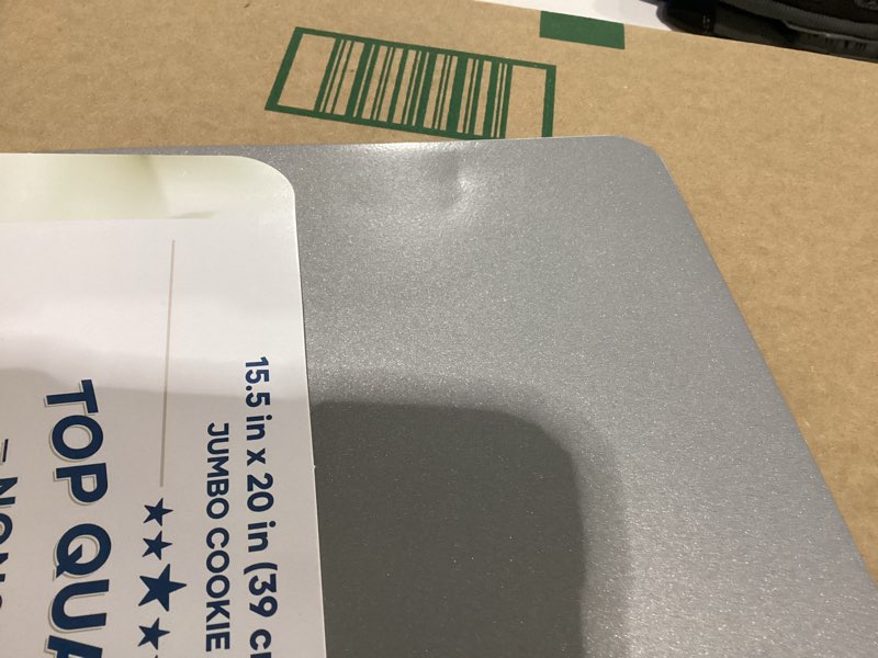 Condition photo showing As Is for Farberware Insulated Bakeware Nonstick Cookie Baking Sheet, 15.5" x 20", Light Gray