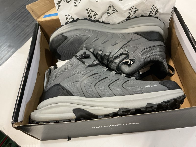 Condition photo showing New/Like New for nortiv 8 men's waterproof pro hiking boots lightweight outdoor trekking camping climbing shoes for all day comfort armadillo fieldlite 8.5 dark grey