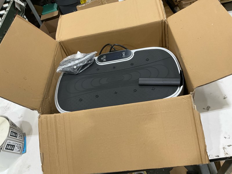 Condition photo showing As Is for Vibration Plate Exercise Machine for Weight Loss and Lymphatic Drainage - 330lbs Capacity Vibrating Platform for Home Gym Workout, Full Body Shaker Pilates Equipment with Loop Bands for Women and Men