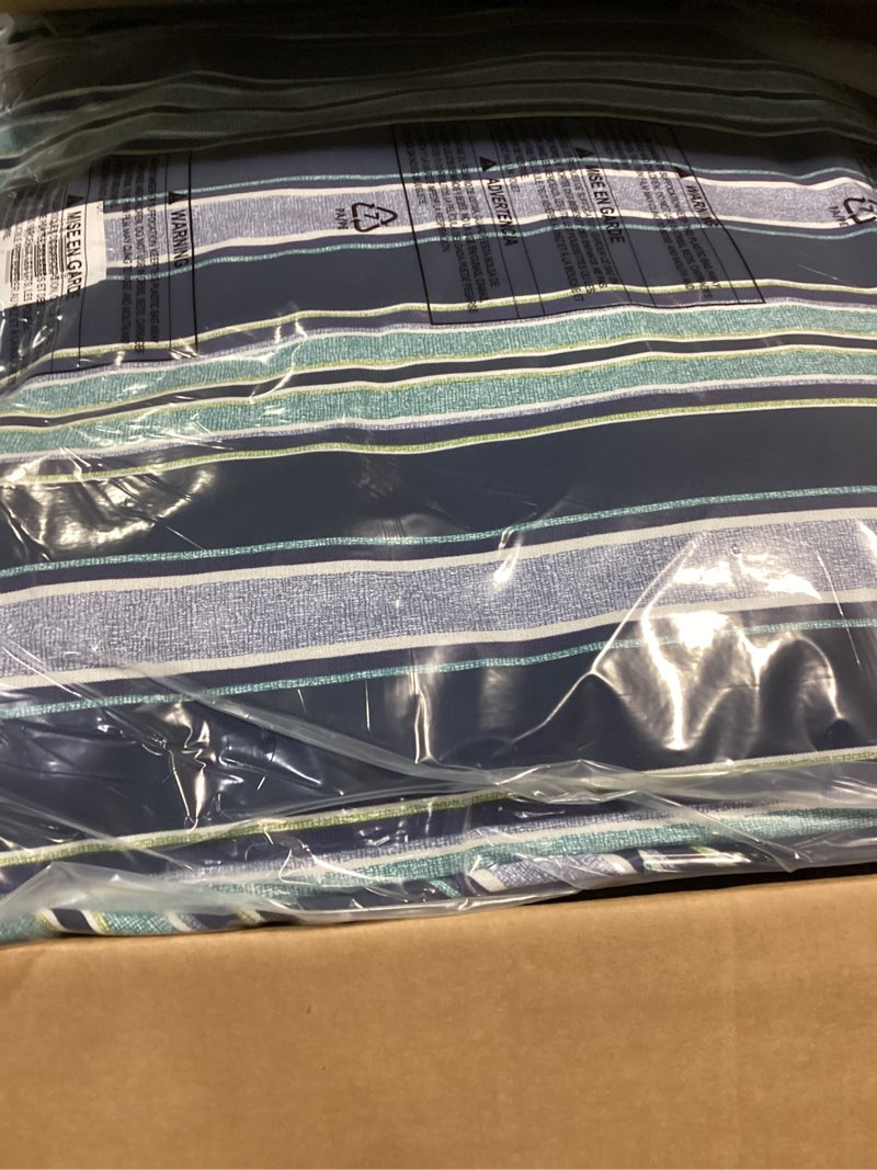 Condition photo showing Good Condition for arden sapphire aurora stripe 2-piece deep seating outdoor lounge chair cushion