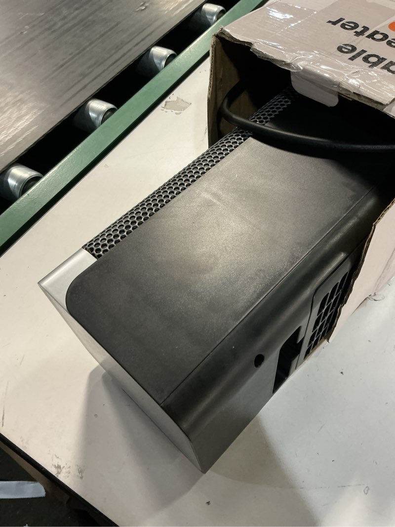 Condition photo showing As Is for space heaters for indoor use, 1500w ptc ceramic electric heater with thermostat, room temperature display, 70° oscillation, remote control, 12h timer, quiet portable heater for office bedroom