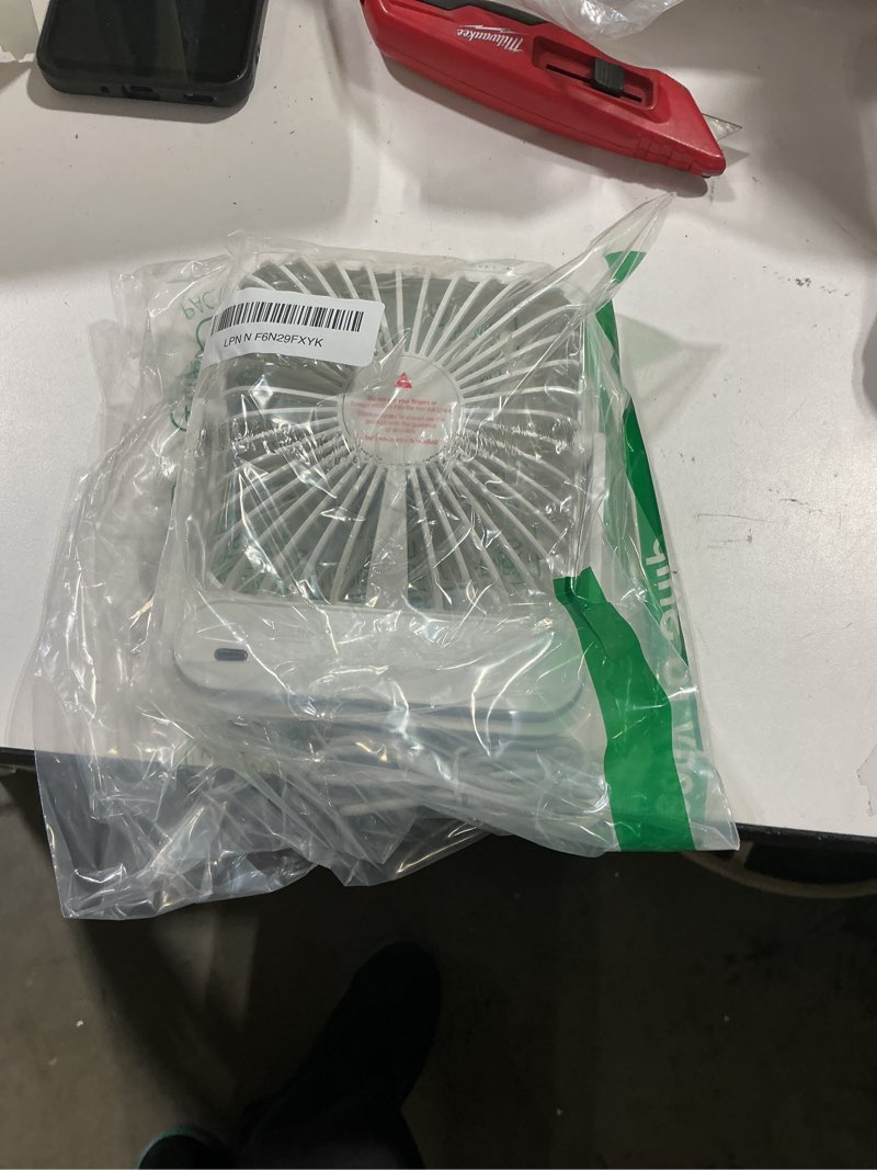 Condition photo showing Good Condition for jisulife small desk fan battery operated, 180° foldable portable fan, 4 speeds adjustable ultra quiet for home office travel outdoor-white white 2000mah