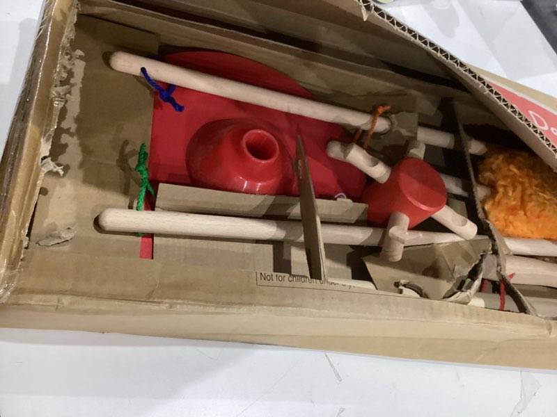 Condition photo showing As Is for Melissa & Doug Dust Sweep Mop 6-Piece Pretend Play Set, Toddler Toy Cleaning, Pretend Play Home Cleaning, Kids Broom and Mop Set for Ages 3+