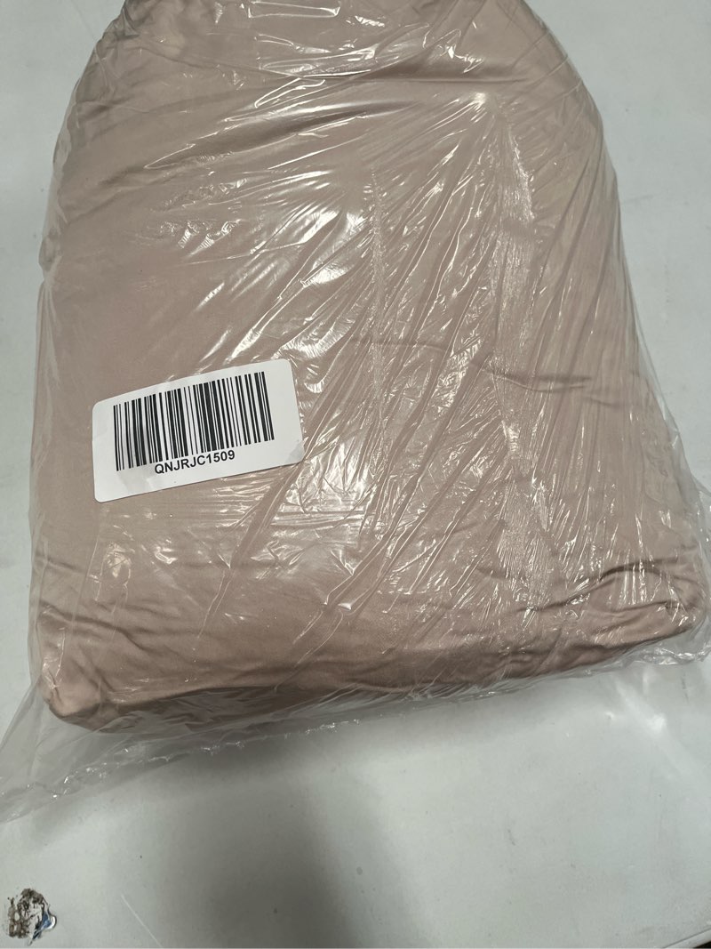 Condition photo showing As Is for bamboo sheet set, king, sand