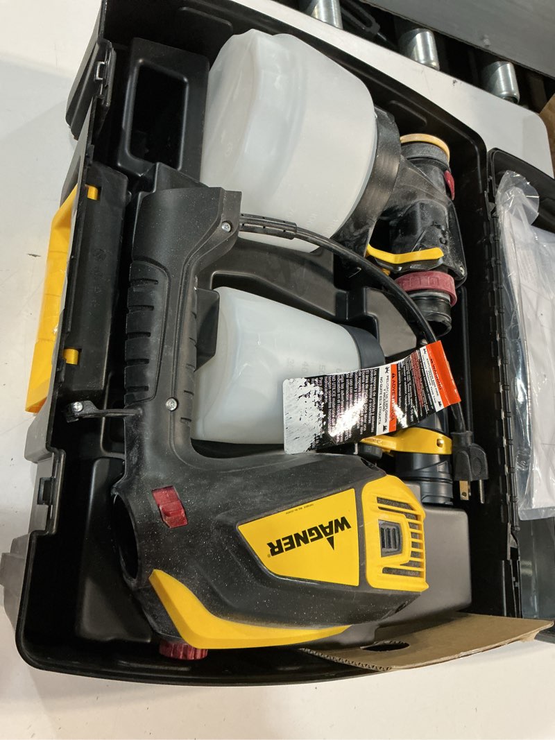 Condition photo showing As Is for wagner spraytech 2419326 control spray qx2 hvlp handheld stain sprayer, ideal for staining fences, decks, lattice and more, 3 spray patterns, adjustable settings