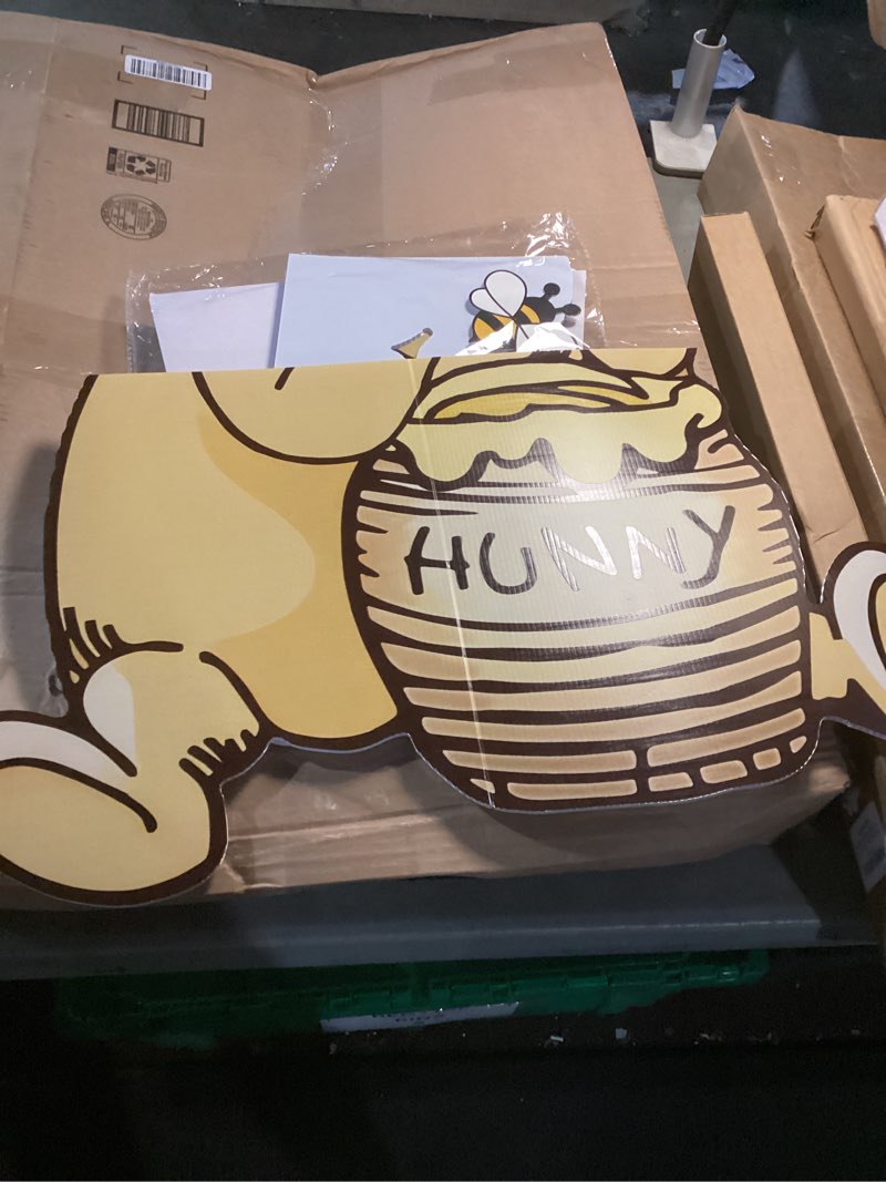 Classic Winnie Bear Baby Shower Birthday Decorations Cutout Large, Neutral Pooh Bear Coroplast Cutou