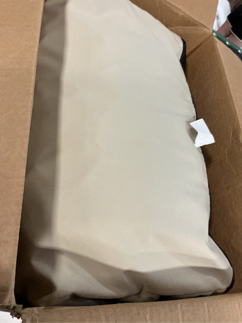 Condition photo showing Good Condition for outdoor patio bean bag ottoman - small beanbag foot rest pouf rectangular with shredded foam filling, splash-proof detachable zipper cover for relaxing, beige 16"d x 22"w x 12"h beige