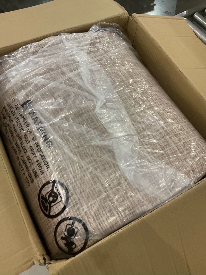 GarveeHome Scalloped Washable 8x10 Rug for Living Room Non-Slip Solid Tan Jute Digital Printing Mode