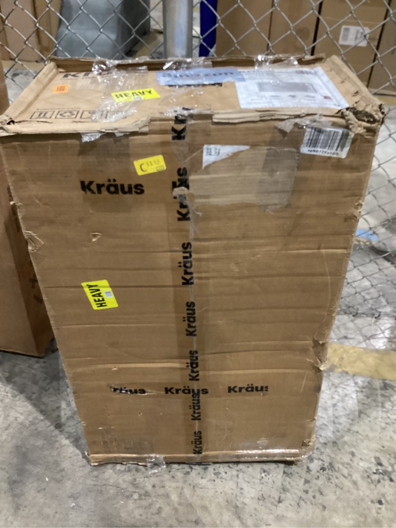 Condition photo showing As Is for KRAUS Kore 36-Inch Undermount Workstation 16 Gauge Single Bowl Stainless Steel Kitchen Sink with Accessories, KWU110-36