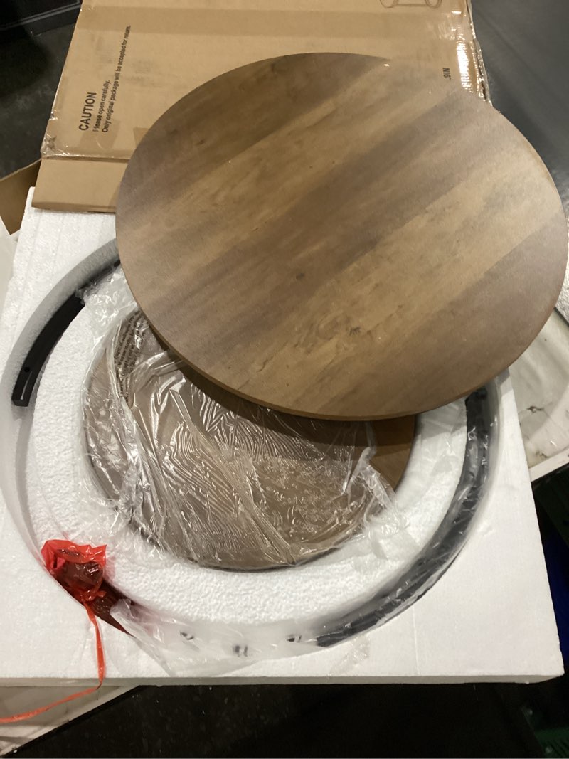 Smuxee Nesting Coffee Table Set of 2, 23.6" Round Coffee Table Wood Grain Top with Adjustable Non-Sl