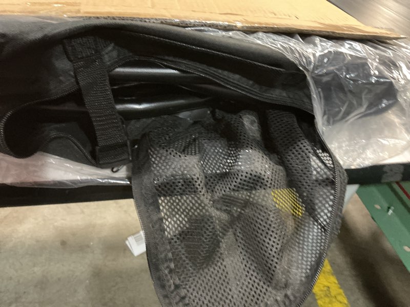Condition photo showing As Is for large cat carrier, portable soft sided road car carrier, for small dog or big cats, 20"x13"x13" outside folding comfortable design, black