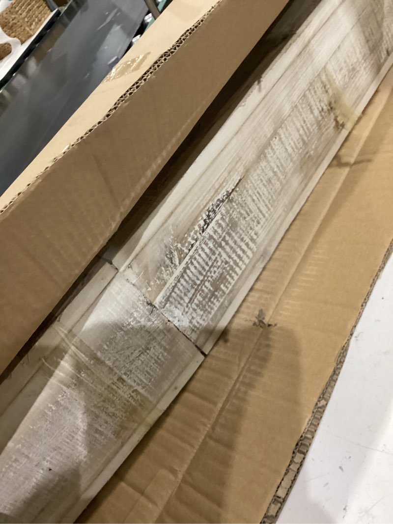 Condition photo showing Good Condition for kalalou set of white washed tall oblong wooden vases, large & small, brown (cpp2022)