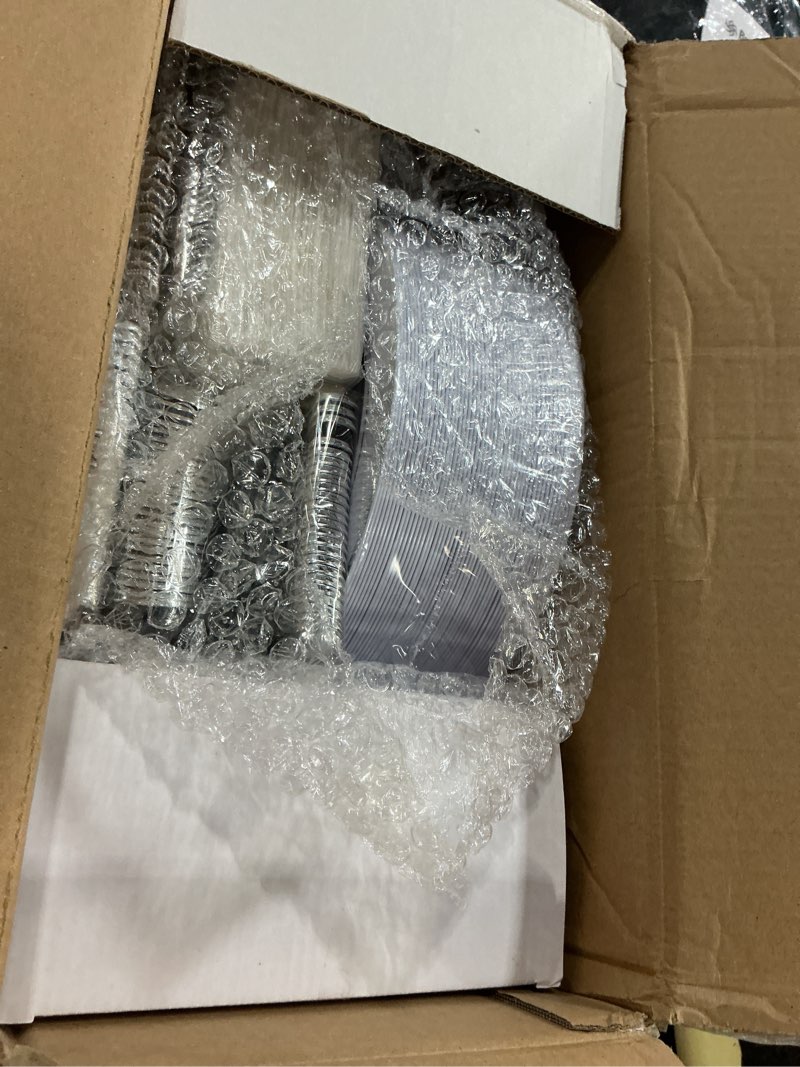 Condition photo showing New/Like New for gather 350pcs silver plastic plates - white and silver disposable plates for 50 guests includes 100 plate, 50 napkins, 150 silvery cutlery and 50 cups for party & wedding 50 guest silver
