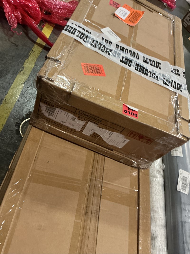 Condition photo showing New/Like New for (Complete pick up 2 boxes))) Benjara Libi 47 Inch Console Table, Minimalist Rectangular Top, Lacquered Brown