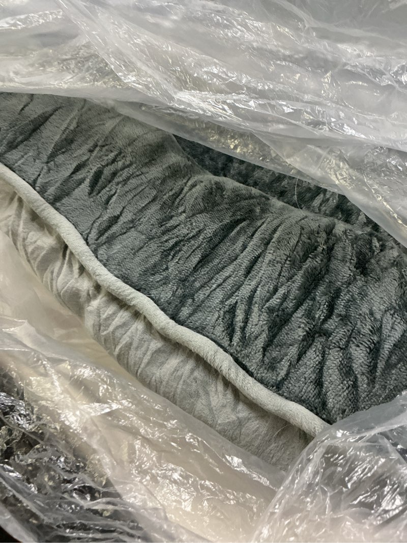 Condition photo showing As Is for Orthopedic Dog Bed with Sides - Dog Sofa Beds for Medium Dogs, Supportive Foam Pet Couch Bed with Washable Removable Cover, Waterproof Lining and Non-Slip Bottom, Grey - M 28.0"L x 23.0"W x 6.5"Th Grey