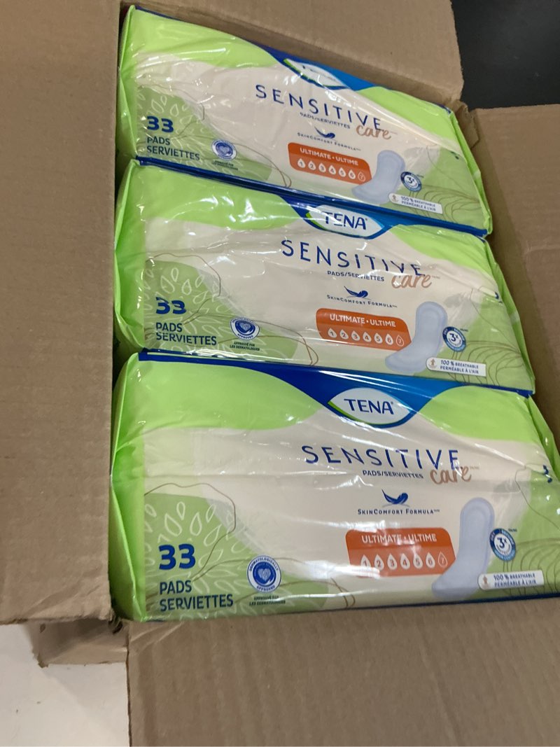 Condition photo showing New/Like New for tena sensitive care incontinence pads for women, bladder control & postpartum, ultimate absorbency, one size fits most, 99 count regular 99
